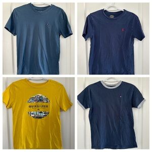 Lot of 6 Boys Short Sleeve T-Shirts – Size Medium Hilfiger, Polo, Quick Silver